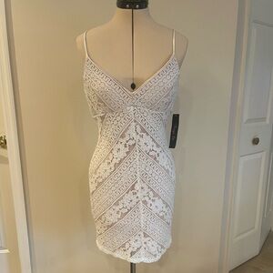 White Lace Spaghetti Strap Dress